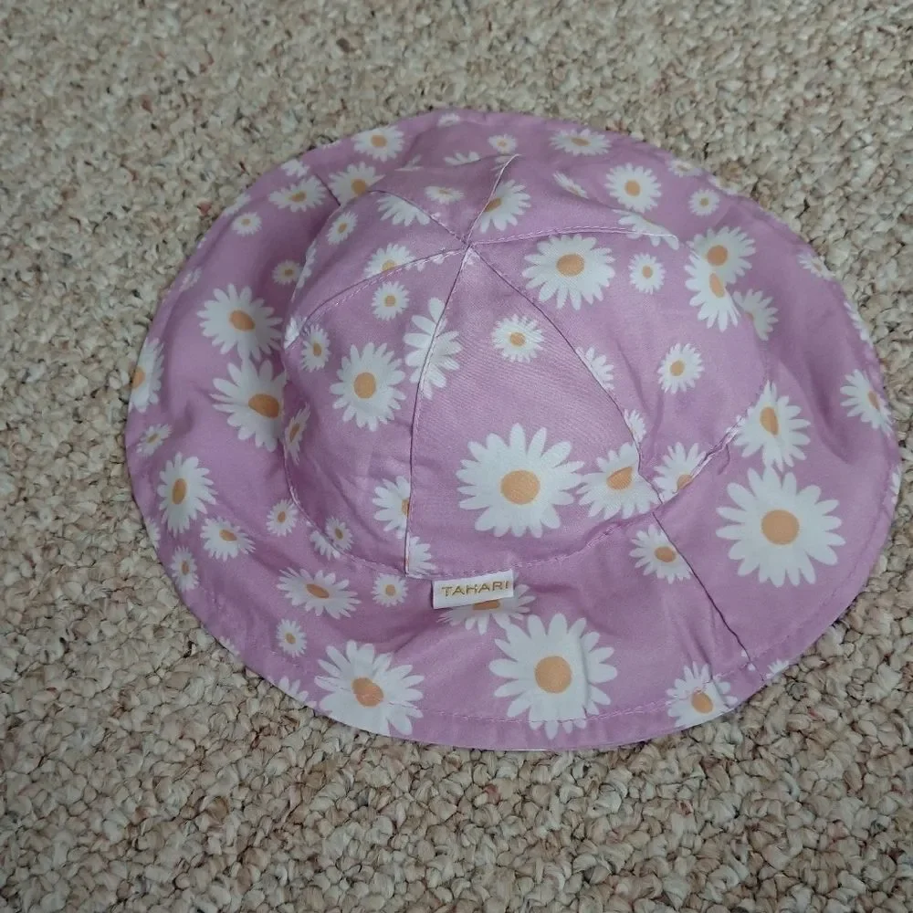 Tahari baby purple floral Sun Hat - 12M